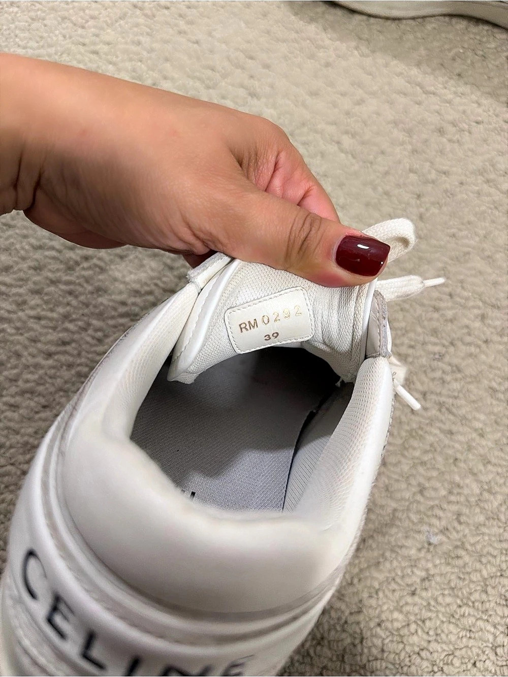 CELINE CT-02 Mid Sneaker with Scratch in Calfskin Sneakers White EU 39 - Picture 5 of 5